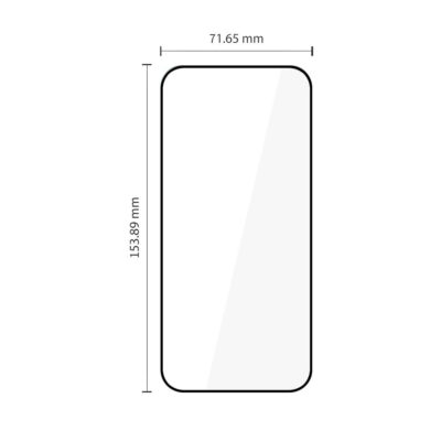 Juodas apsauginis ekrano stikliukas Xiaomi 17T su matmenimis 71.65 x 153.89 mm