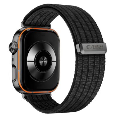 Juoda Tech-Protect Nailono apyrankė HUAWEI WATCH FIT 3 4 4 PRO 5 5 PRO laikrodžiui