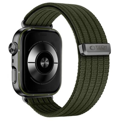 Techninė žalia apyrankė HUAWEI WATCH FIT 3 4 4 PRO 5 5 PRO su audiniu ir metaliniu užsegimu