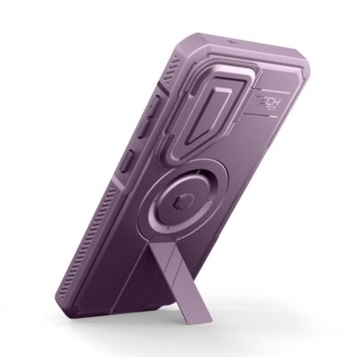 Violetinis dėklas Samsung Galaxy S26 Ultra Tech-Protect Kevlar Magsafe su stoveliu ir apsauga kamera