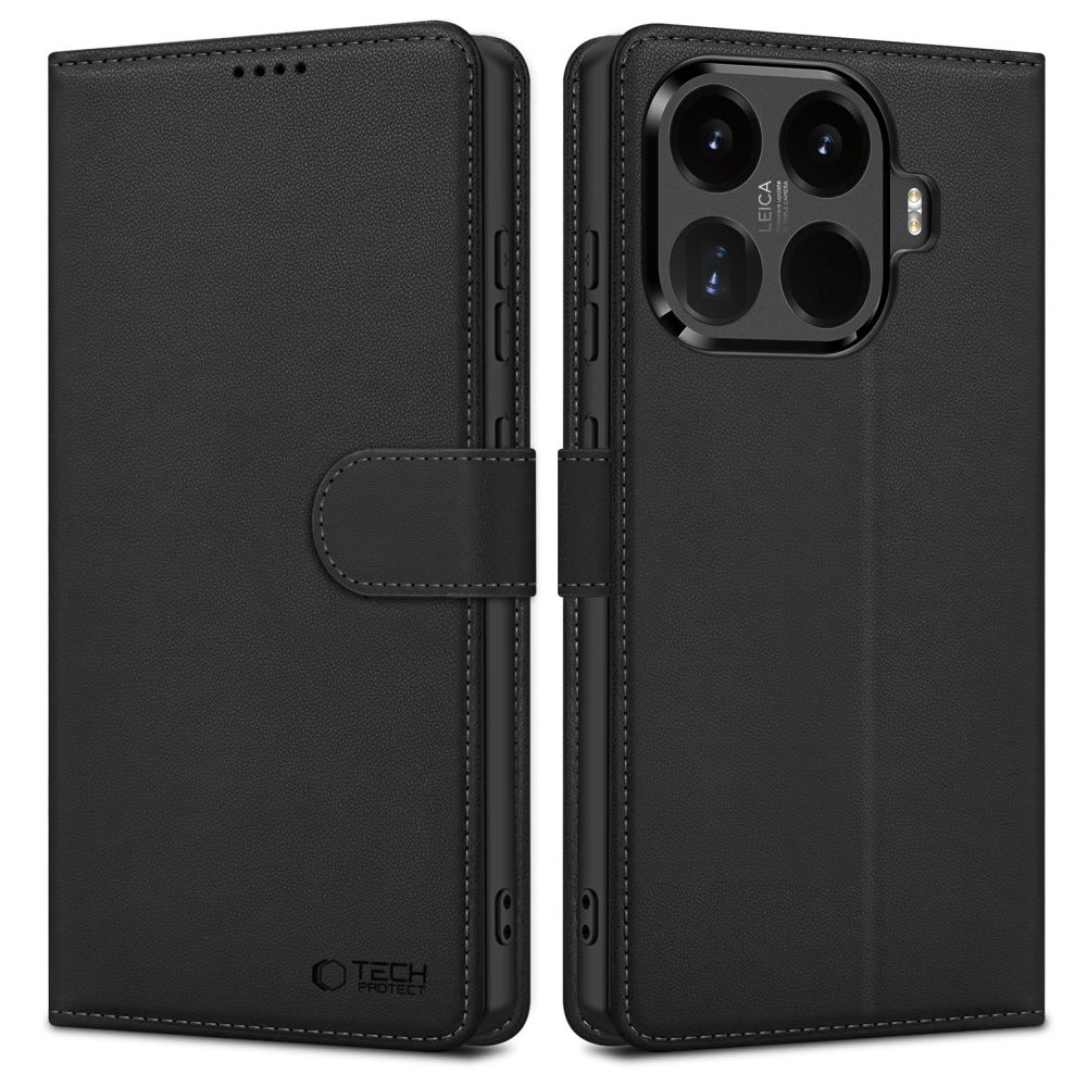Juodas atverčiamas dėklas Xiaomi 17T Tech-Protect Wallet Juodas atverčiamas dėklas Xiaomi 17T Tech-Protect Wallet su matomu užsegimu ir kamera