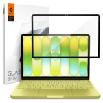Juodas apsauginis stikliukas MACBOOK NEO 13 2026 su plonu rėmeliu ekrano apsaugai