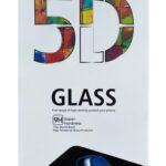 5D Full Glue juodas apsauginis ekrano stikliukas Xiaomi Redmi A7 Pro 4G 5G pakuotės priekinė dalis su spalvotu 5D tekstu ir juodu telefonu