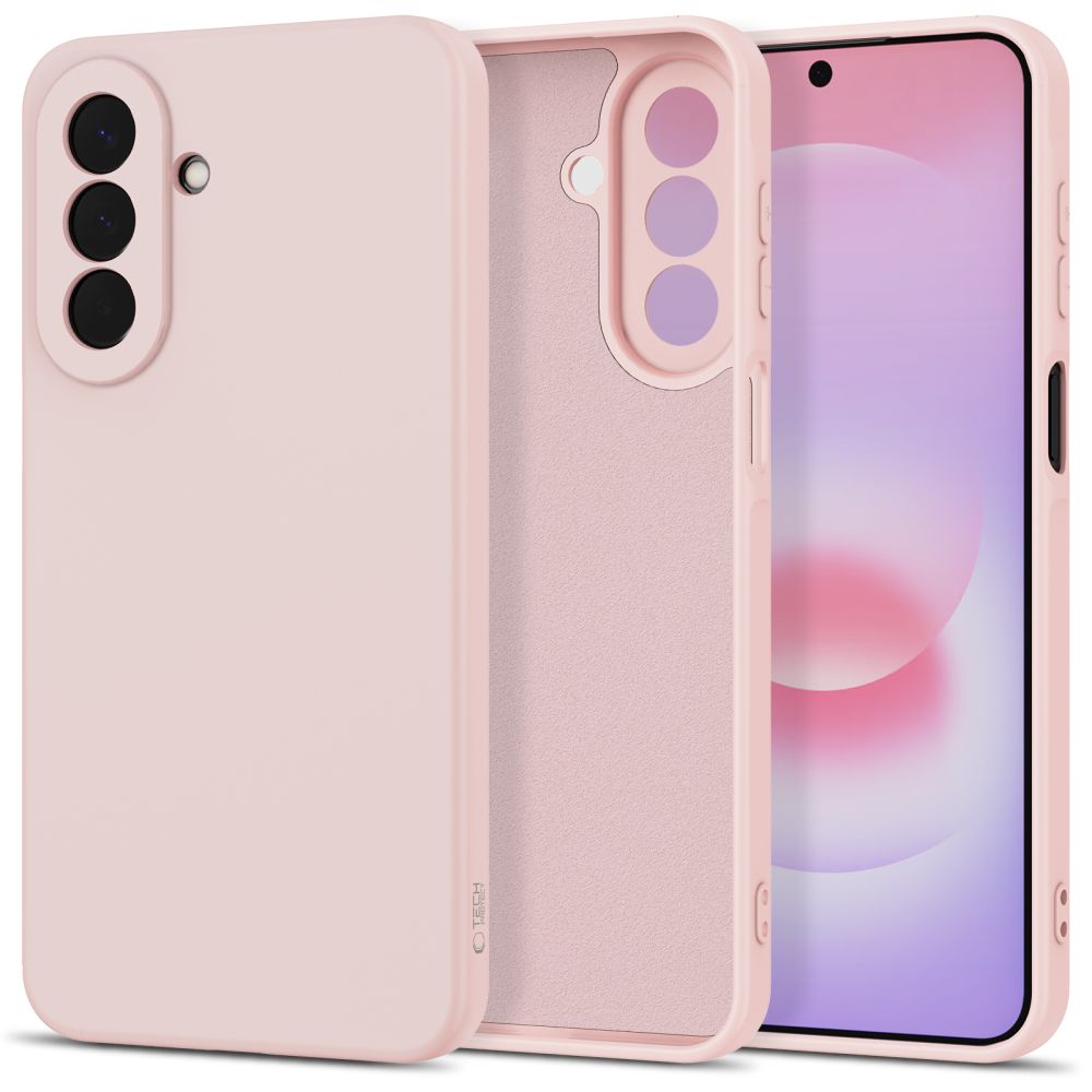 Rausvas dėklas Samsung Galaxy A27 5G Tech-Protect Icon Rausvas dėklas Samsung Galaxy A27 5G, matomas galinės kameros modulis ir dėklo šonai