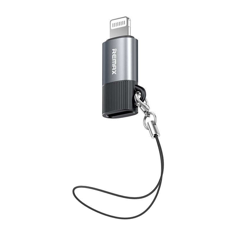 Adapteris Remax CB32 Lightning to USB-C (USB2.0) Remax CB32 Lightning to USB-C adapteris su raktu laikikliu