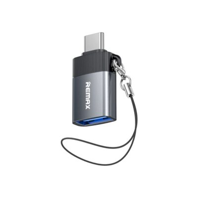Remax CB32 USB-C į USB-A OTG adapteris su kilpa ir mėlynu USB-A prievadu