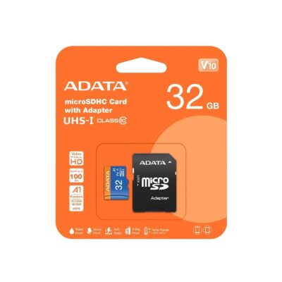 ADATA microSD 32GB atminties korta su SD adapteriu oranžinėje pakuotėje