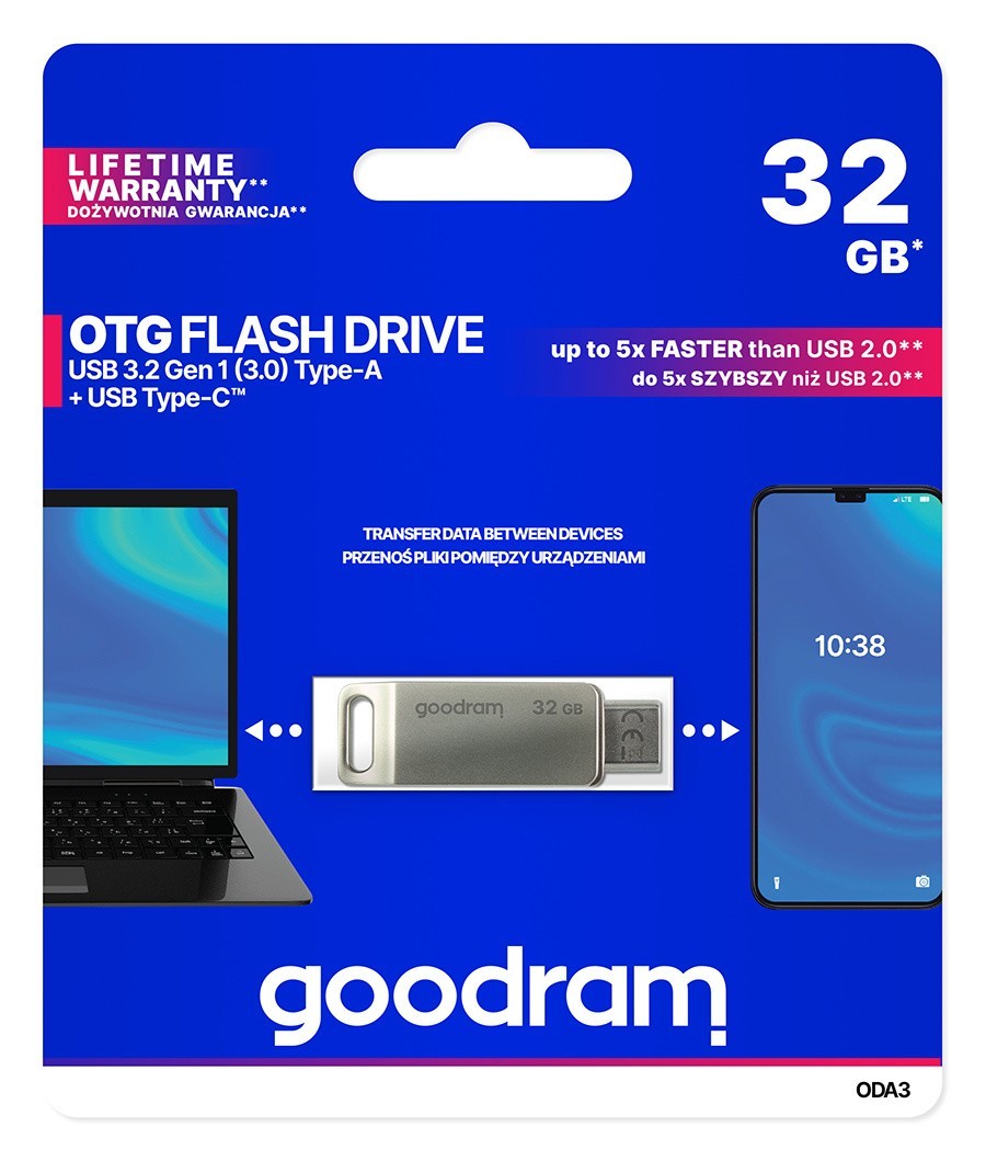 atmintine-goodram-oda3-32gb-otg-usb-3-0-type-c Atmintinė Goodram ODA3 32GB OTG USB 3.0 + Type-C - Image 1