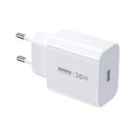 Baltas įkroviklis Remax CA09 30W USB-C su dviem EU kištukais ir USB-C prievadu