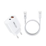 Baltas įkroviklis Remax RP-U120 20W USB-C / USB-A su USB-C kabeliu 1.0m