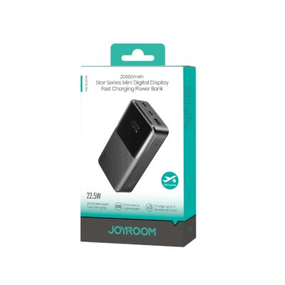 Juoda isorine baterija Power Bank Joyroom JR-QP192 Mini, 22.5W, 20000mAh