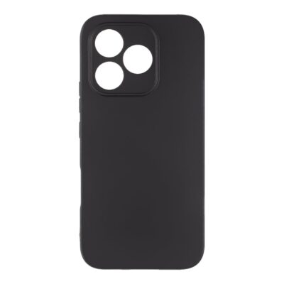 Juodas matinis dėklas Honor 600 Lite su kvadratine kameros išpjova viršuje kaireje