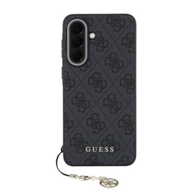Juodos originalus deklas Guess 4G Charms telefonui Samsung Galaxy A57