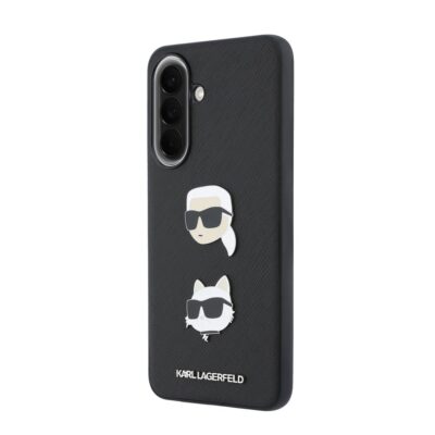 Juodas originalus Karl Lagerfeld deklas Samsung Galaxy A57 su motyvu Karl ir Choupette