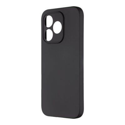 Juodas matinis dėklas Honor 600 Lite OBAL:ME Matte TPU, matoma kvadratinė kamerų išpjova su keliomis apvaliosiomis skylutėmis.