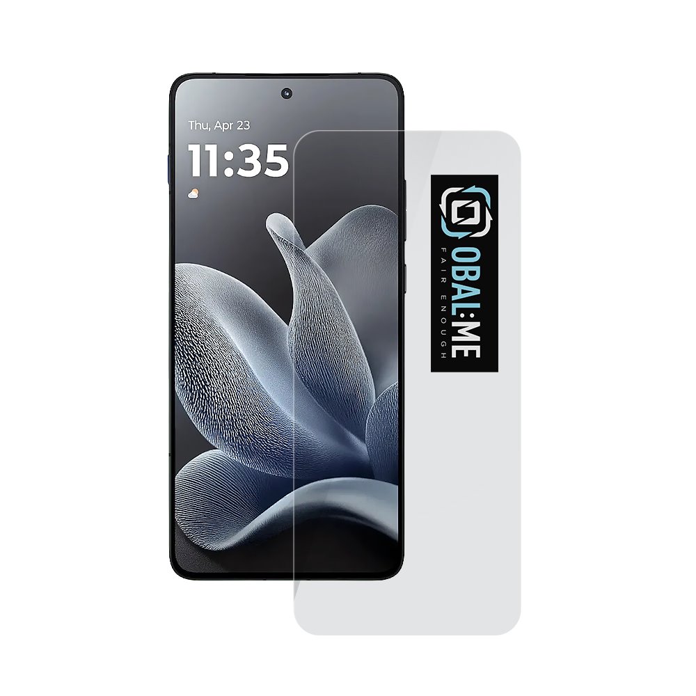Skaidrus apsauginis stikliukas Motorola Edge 70 OBAL ME 2.5D Glass Screen Protector Skaidrus apsauginis ekrano stikliukas Motorola Edge 70 su OBAL:ME logotipu