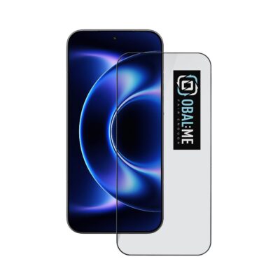 Juodos apsauginis stikliukas Xiaomi 17 Ultra OBAL:ME 5D Glass Screen Protector virš ekrano