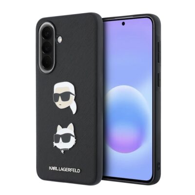 Juodas tekstūruotas Karl Lagerfeld dėklas skirtas Samsung Galaxy A57