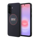 Tamsiai mėlynas dėklas Samsung Galaxy A37 su Red Bull logotipu ir raudonu žiedu