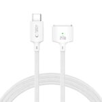 Baltas laidas pakrovimo "TECH-PROTECT MMC01 ULTRABOOST MAGNETIC MACBOOK CABLE TYPE-C TO MAGSAFE 3 140W 200CM"