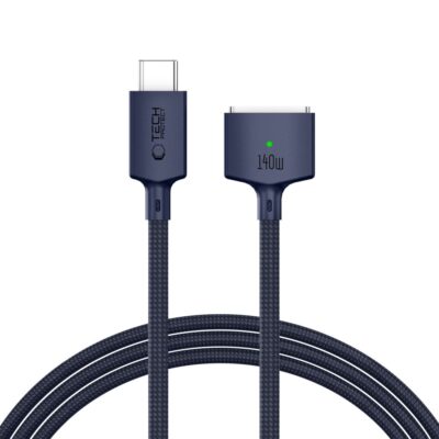 Tamsiai mėlynas laidas pakrovimo TECH-PROTECT MMC01 ULTRABOOST MAGNETIC MacBook su USB-C ir MagSafe 3 jungtimis