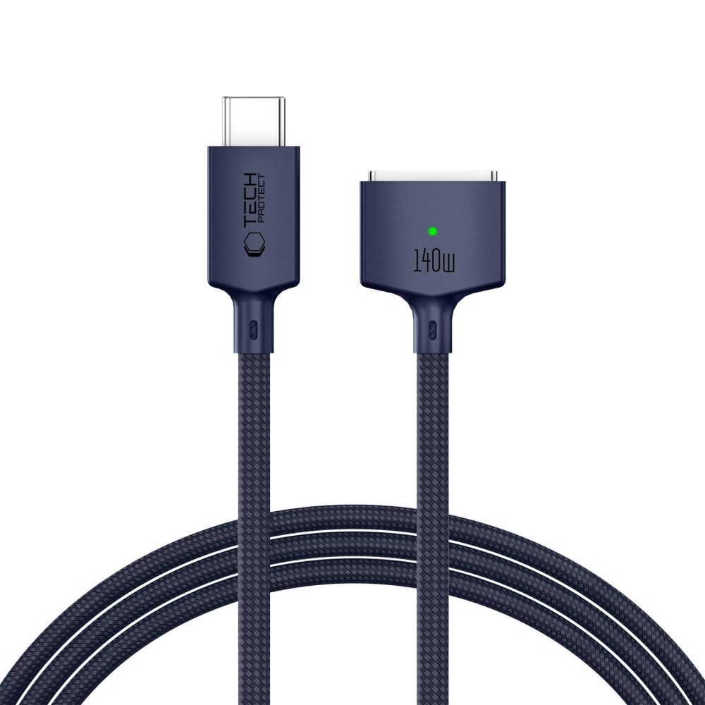 Tamsiai mėlynas laidas pakrovimo "TECH-PROTECT MMC01 ULTRABOOST MAGNETIC MACBOOK CABLE TYPE-C TO MAGSAFE 3 140W 200CM" Tamsiai mėlynas laidas pakrovimo "TECH-PROTECT MMC01 ULTRABOOST MAGNETIC MACBOOK CABLE TYPE-C TO MAGSAFE 3 140W 200CM" - Image 1