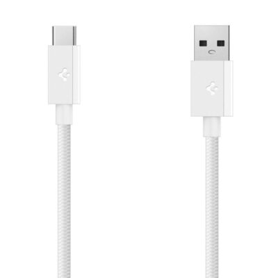 Baltas kabelis SPIGEN EB6015AC ESSENTIAL TYPE-C CABLE 60W 150CM su USB ir Type-C jungtimis