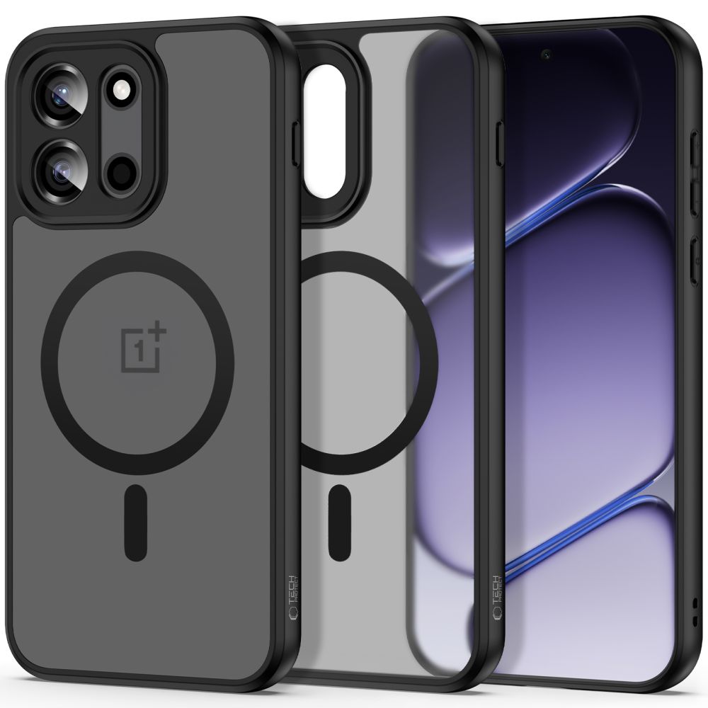 Juodas matinis dėklas OnePlus Nord 6 Tech-Protect Magmat Magsafe Juodas matinis dėklas OnePlus Nord 6 su magnetiniu žiedu ir kameros apsauga