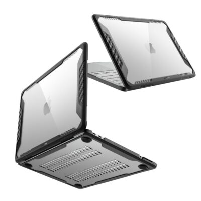 Juodas-skaidrus dėklas MACBOOK „Supcase Unicorn Beetle Pro“ dėklas suteikia šarvuotą apsaugą jūsų „MacBook“, sertifikuotą pagal MIL-STD-810H-516.6 karinius standartus.  Dvisluoksnė konstrukcija sujungia tvirtą polikarbonato šarvą su lanksčiu TPU rėmu, kuris sugeria smūgio energiją nuo kritimų ir kasdienių sutrenkimų – užtikrindama visišką 360° apsaugą be nereikalingo svorio.  Kietas kompiuterio paviršius efektyviai apsaugo nuo klavišų įbrėžimų, stalo įbrėžimų ir kasdienio nusidėvėjimo.  Ventiliacijos angos dėklo apačioje užtikrina netrukdomą oro srautą nepakenkiant nešiojamojo kompiuterio aušinimo efektyvumui.  Keturios guminės kojelės apačioje stabilizuoja nešiojamąjį kompiuterį ant stalo ir padeda išsklaidyti šilumą.  Tikslūs išpjovimai užtikrina visišką prieigą prie visų prievadų ir funkcijų neišimant dėklo.  Įspaudžiamam surinkimui nereikia jokių įrankių – montavimas ir nuėmimas trunka vos kelias sekundes.NEO 13 2026 "Supcase Unicorn Beetle Pro"