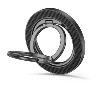 Juodas žiedas magnetinis TECH-PROTECT MMR800 MAGNETIC MAGSAFE PHONE RING CARBON su anglies pluošto raštu