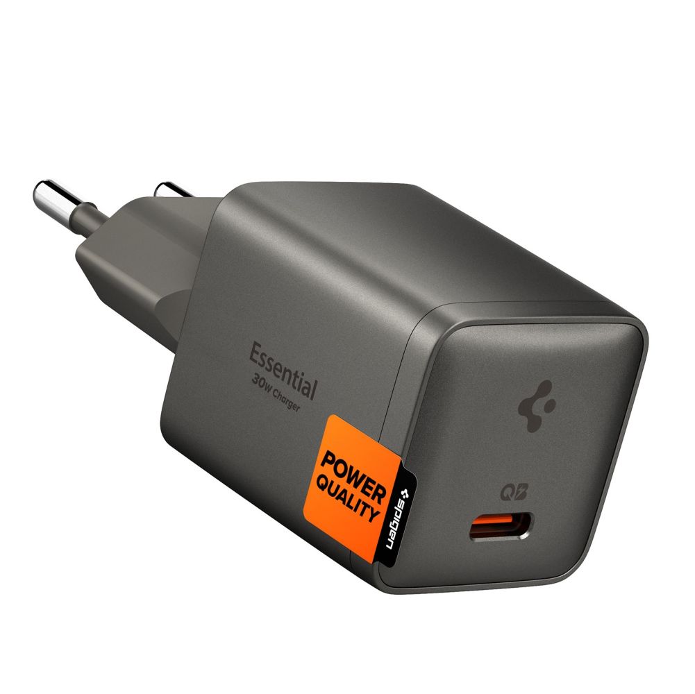 Pilkas buitinis pakrovėjas SPIGEN EE301EU-GAN 30W Pilkas buitinis pakrovėjas SPIGEN EE301EU-GAN ESSENTIAL 1-PORT NETWORK CHARGER 30W su USB-C jungtimi