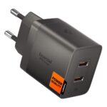 Pilkas buitinis pakrovėjas "SPIGEN EE472EU-GAN ESSENTIAL 2-PORT NETWORK CHARGER 47W "