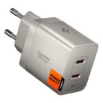 Titano spalvos buitinis pakrovėjas "SPIGEN EE472EU-GAN ESSENTIAL 2-PORT NETWORK CHARGER 47W "