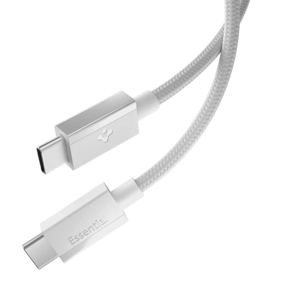 Baltas kabelis SPIGEN EB6015CC ESSENTIAL TYPE-C CABLE 60W 150CM Baltas kabelis SPIGEN EB6015CC ESSENTIAL TYPE-C CABLE 60W 150CM - Image 1