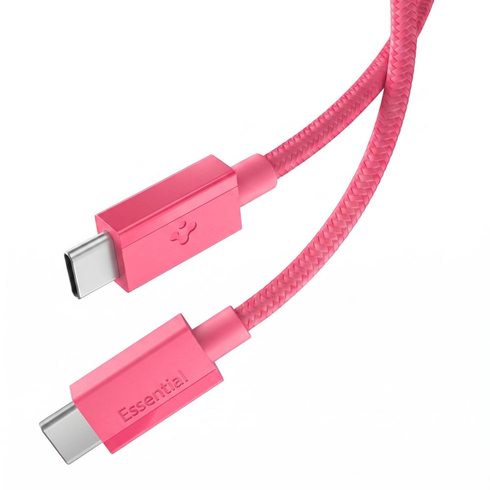 Rožinis kabelis SPIGEN EB6015AC ESSENTIAL TYPE-C CABLE 60W 150CM Rožinis kabelis SPIGEN EB6015AC ESSENTIAL TYPE-C CABLE 60W 150CM - Image 1