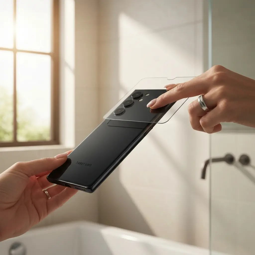 Apsauginio stiklo montavimas Samsung telefonui