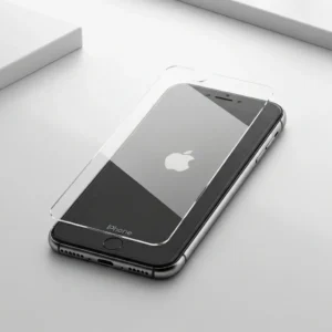 iPhone su apsauginiu stiklu ant ekrano
