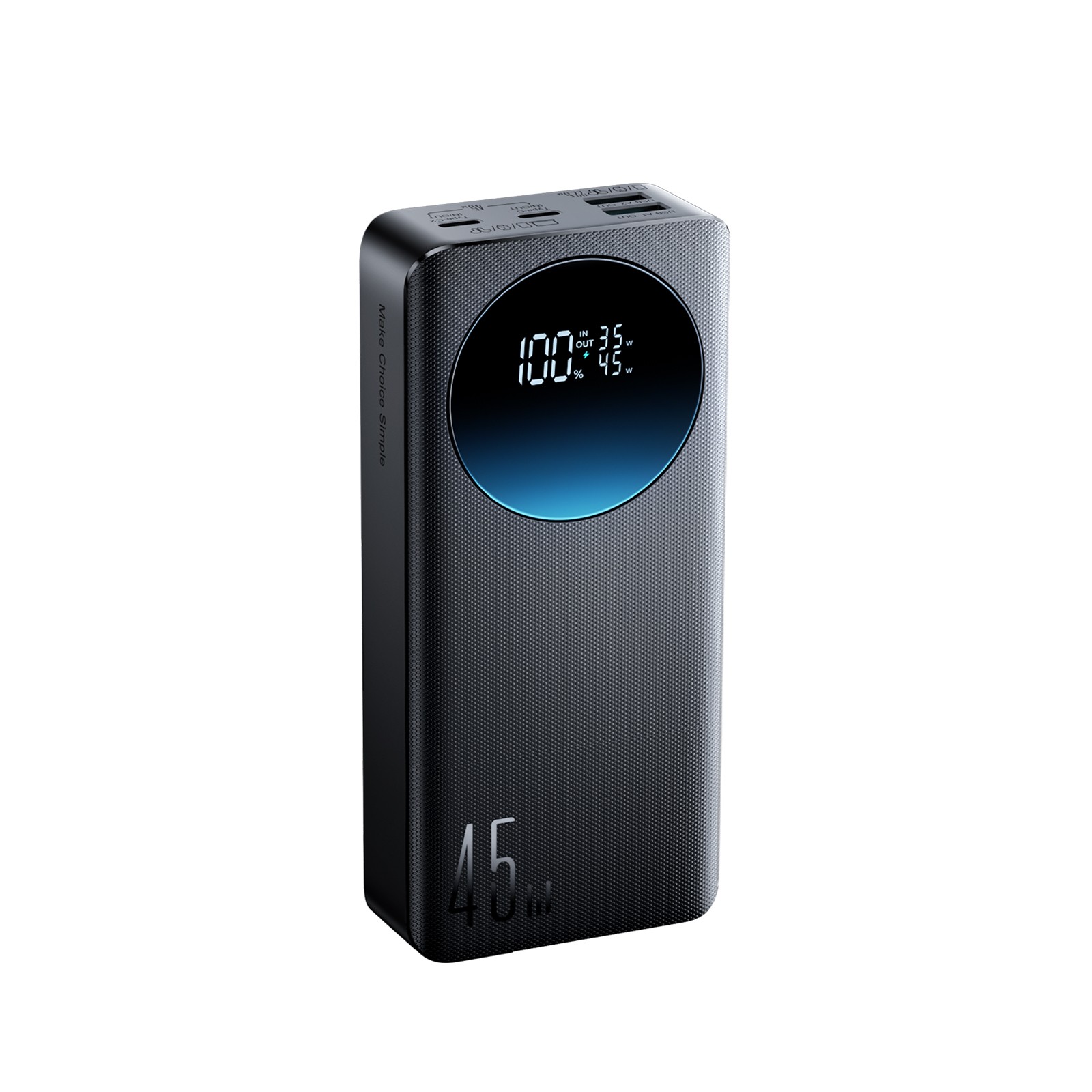 Juoda išorinė baterija Power Bank Joyroom JR-PBF02 Pro 45W 20000mAh Juoda išorinė baterija Power Bank Joyroom JR-PBF02 Pro 45W 20000mAh su apvaliu ekranu ir skaitmeniniu energijos lygiu