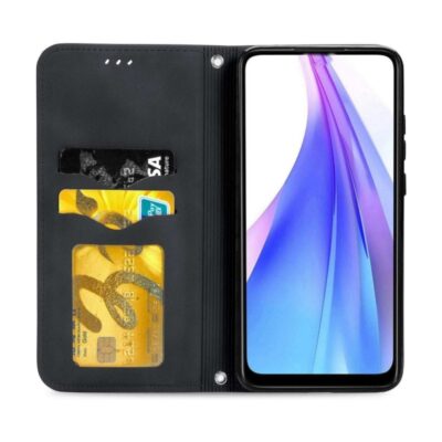 Juodas atverčiamas dėklas Samsung A276 A27 5G su kortelių laikikliais