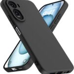 Juodas dėklas Xiaomi Redmi A7 Pro 4G 5G Liquid Silicone su matiniu paviršiumi ir kamera priekinėje bei nugarinėje telefono dalyse
