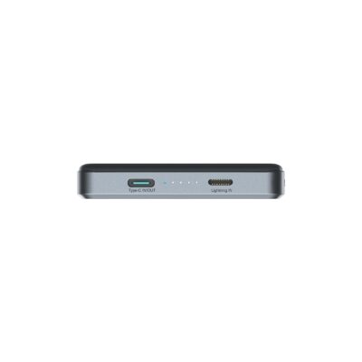 Pilka išorinė baterija Power Bank Joyroom JR-PBM08 Pro su Type-C ir Lightning įkrovimo prievadais