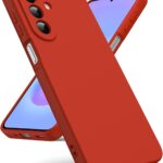 Raudonas dėklas Samsung A276 A27 5G Liquid Silicone 1.5mm, matomas iš priekio ir galo