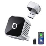Sidabrinis belaidis CarPlay / Android Auto adapteris Ottocast Mini Cube CP88-T3
