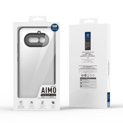 Skaidrus dėklas Dux Ducis Aimo telefonui Nothing Phone 4a su juodu kraštu ir kameros apsauga