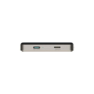 Titano spalvos išorinė baterija Power Bank Joyroom JR-PBM08 Pro 22.5W MagSafe 10000mAh su Type-C ir Lightning jungtimis