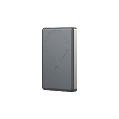 Titano spalvos išorinė baterija Power Bank Joyroom JR-PBM08 Pro 22.5W MagSafe 10000mAh pilkas viršutinis dangtis ir šviesios spalvos šonai