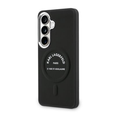 Juodas originalus dėklas Karl Lagerfeld PU RSG Logo Samsung Galaxy S26 Plus telefonui