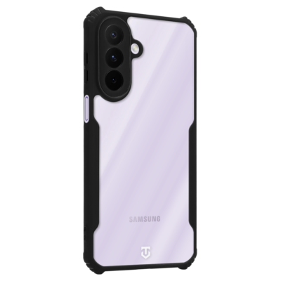 Skaidrus-juodas dėklas Tactical Quantum Stealth telefonui Samsung Galaxy A27 5G su juodu rėmeliu ir aiškiu nugarėle