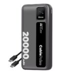 Juoda išorinė baterija "OBAL:ME CablePulse Powerbank 20000mAh 22,5W"