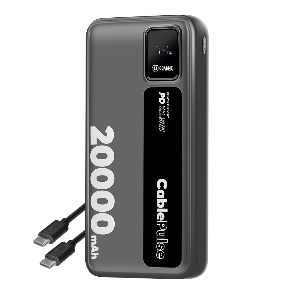 Juoda išorinė baterija "OBAL:ME CablePulse Powerbank 20000mAh 22,5W" Juoda išorinė baterija "OBAL:ME CablePulse Powerbank 20000mAh 22,5W" - Image 1